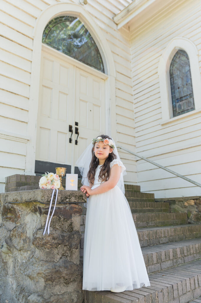 Communion girl, Down syndrome, special needs, faith, portrait, NC, North Carolina, Charlotte, Vanessa Guzzo Photography, Interview
