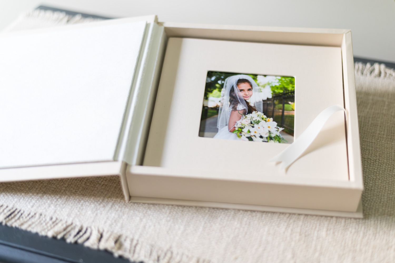 Family photo albums and folio box by Vanessa Guzzo, North Carolina headshot and portrait photographer