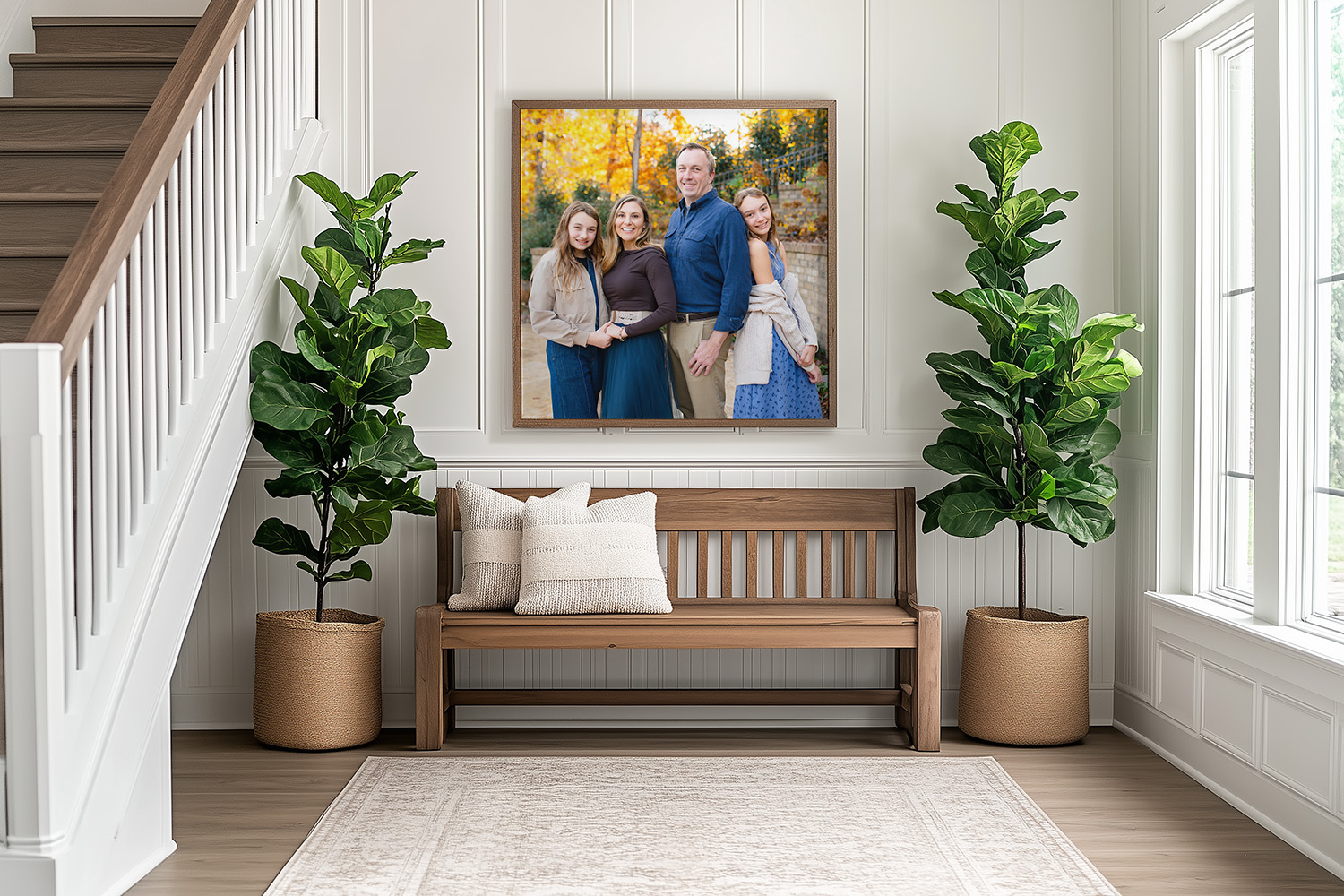Framed family photos by Vanessa Guzzo, North Carolina portrait and headshot photographer